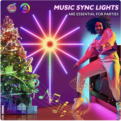 LED Firework Lights with Music Sync & Remote Control