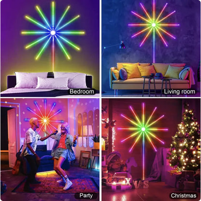 LED Firework Lights with Music Sync & Remote Control