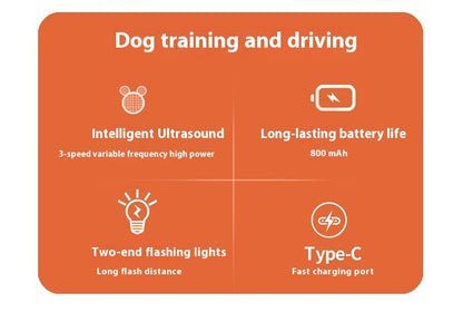 Ultrasonic Rechargeable Dog Repeller with LED Flashlight