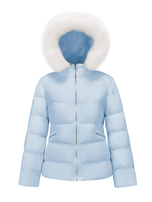 WULFUL Womens Winter Coats Warm Lightweight Thicken Puffer Jackets with Faux-Fur Hood